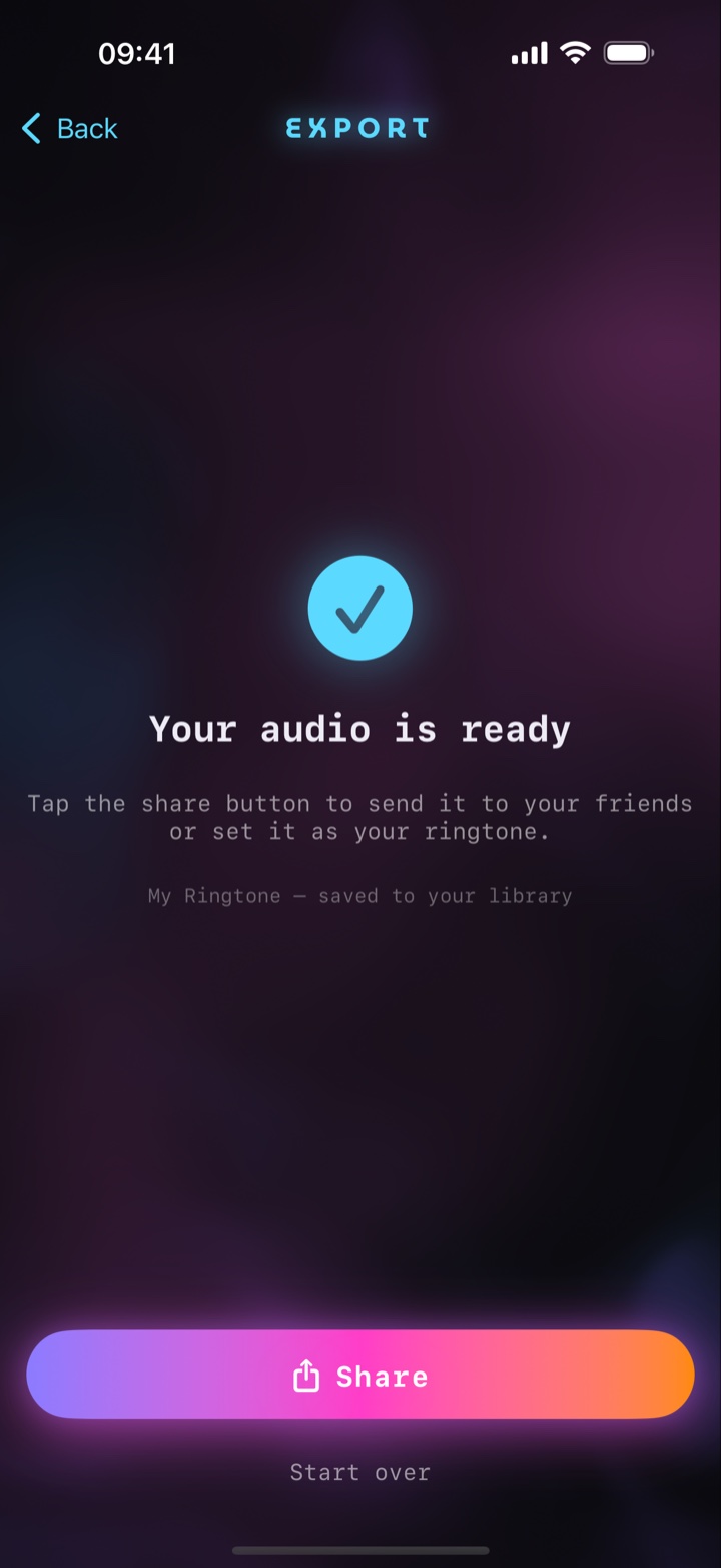 SoundWarp — set as ringtone from the share sheet