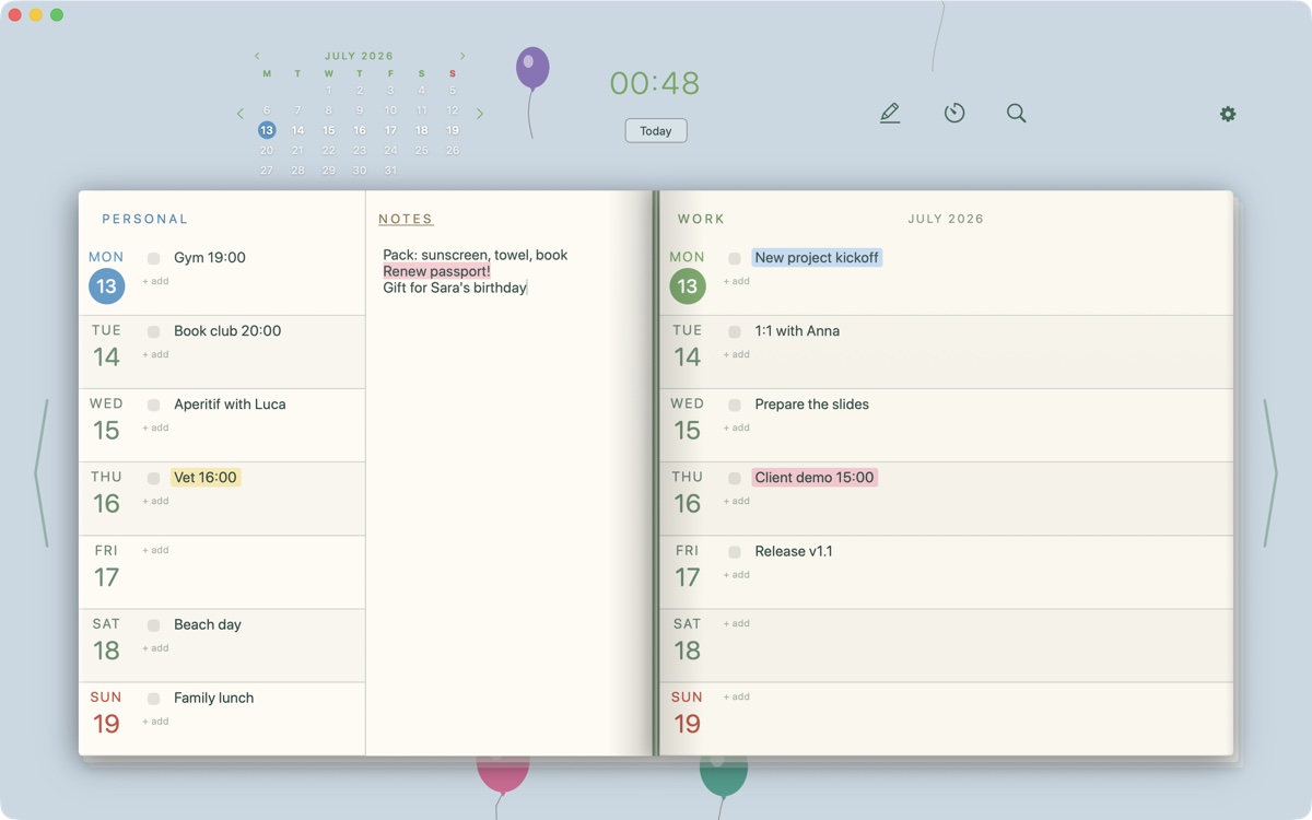 Balloon theme on Mac
